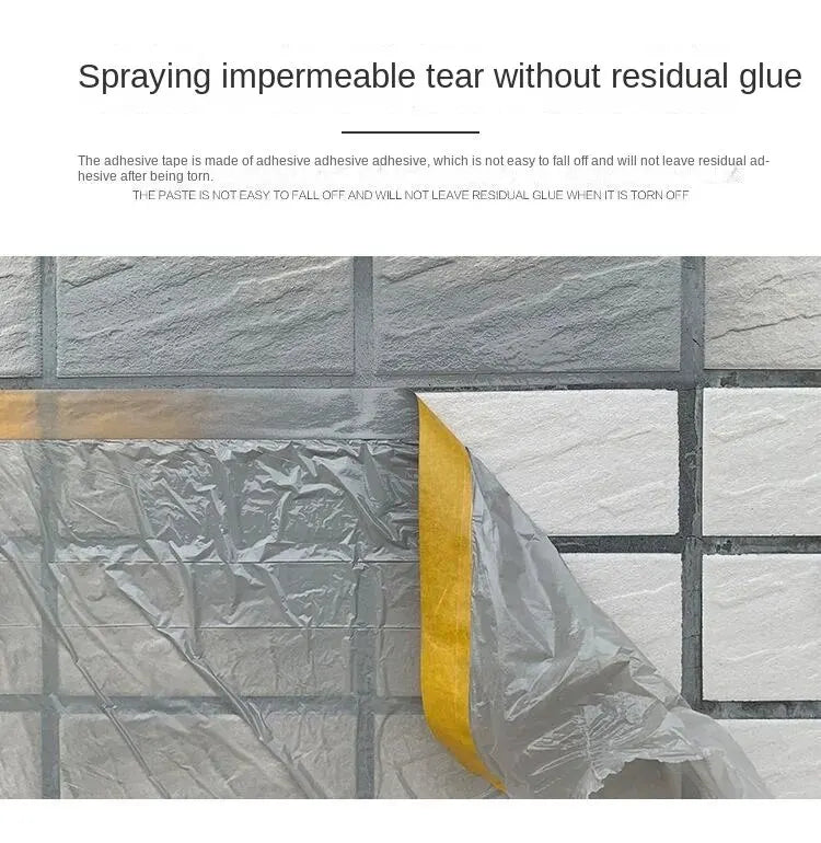 0.35m * 20m Transparent Plastic Shielding Film Waterproof Dust Cover Living Room Kitchen Furniture Decoration Vacant Protective