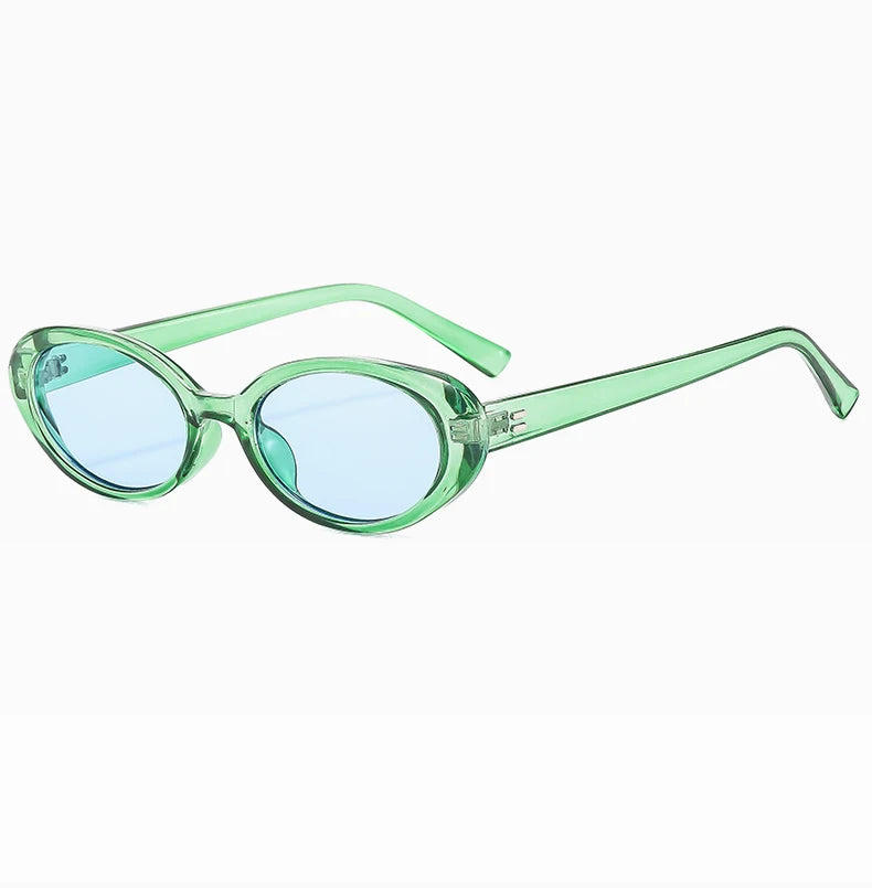New Women's Retro Oval Sunglasses Black Small Frame Fashion Brand Trendy Hot Points Sun Glasses Female Lady Goggle UV400