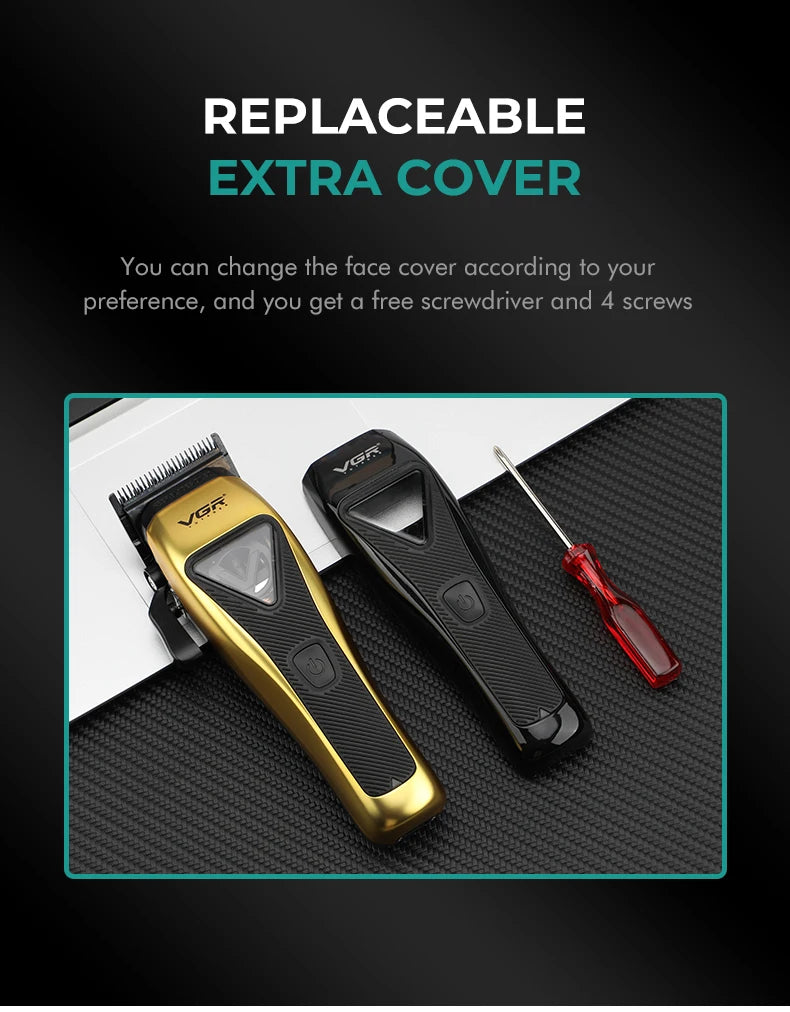 VGR Hair Clipper Professional Hair Trimmer Electric Hair Cutting Machine Vector Motor Haircut 9000 RPM Clipper for Men V-015