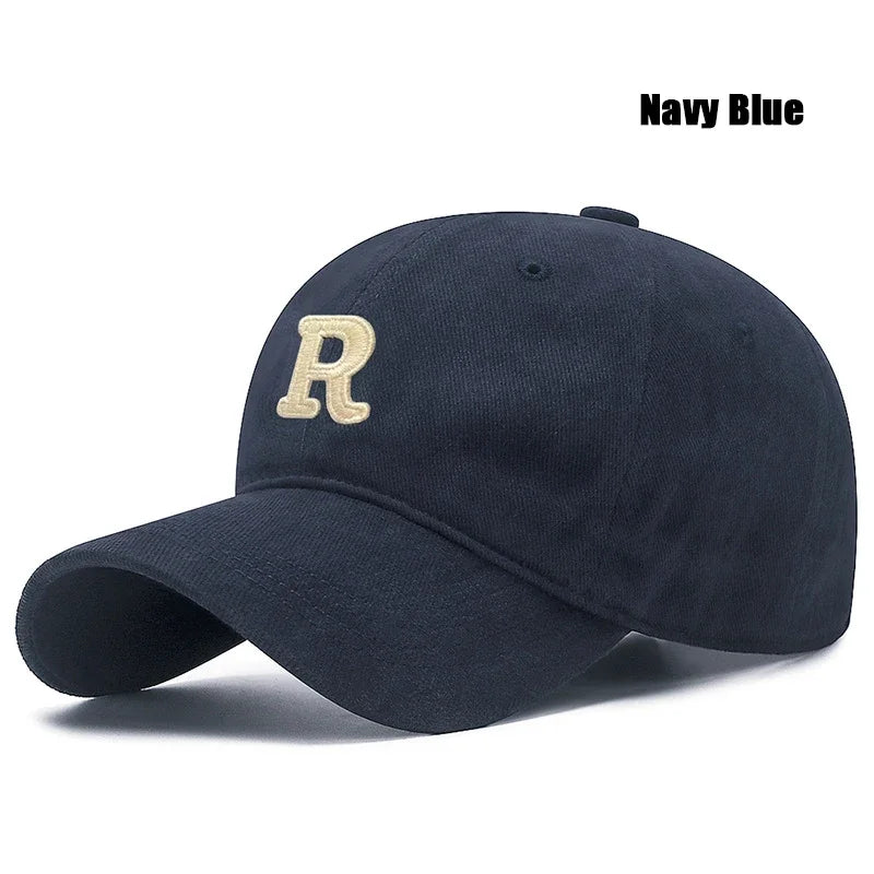 New Unisex Korean Version Big Head Circumference Three-Dimensional R Letter Cotton Thorn 3Dimensional Embroidered Baseball Cap