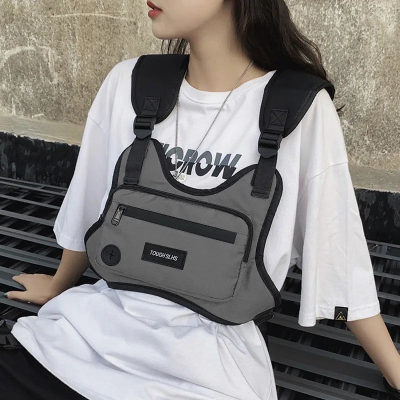 Tactical Vest Chest Bag Hip Hop Streetwear Fashion Large Capacity Functional Waist Sports Casual Oxford For Men Women Hot Sale