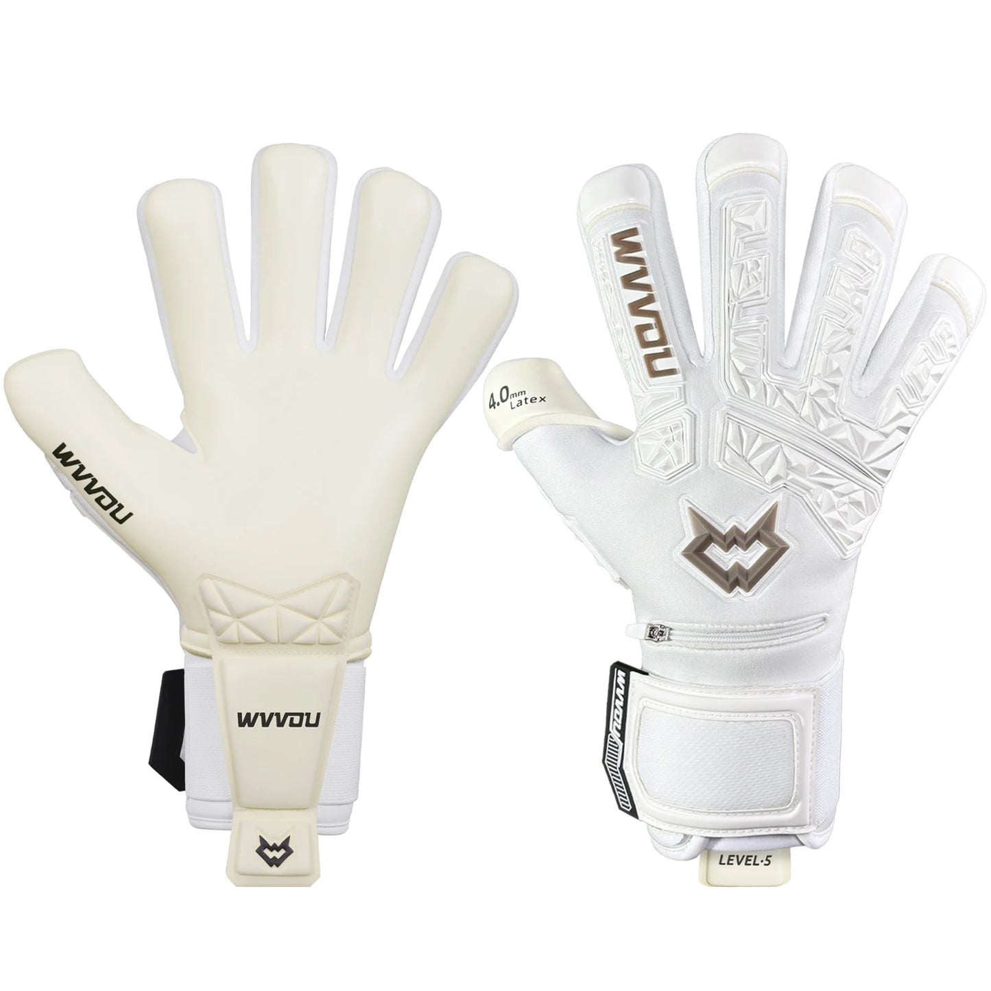 WVVOU Soccer Goalie Gloves for Adults and Youth, High Performance Goalkeeper Gloves with 5 Detachable Finger Saves