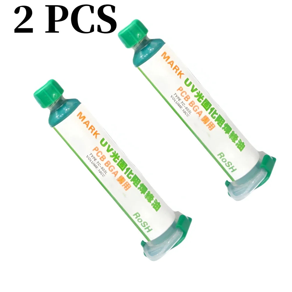 1-5pcs 10CC UV Curing Solder Mask Ink Resistance Paste Green Oil for PCB BGA Circuit Board Protect Paint Electronic Repair Tools