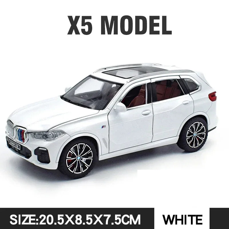 1/24 X5 Alloy SUV Model Car Toy Diecasts Metal Rear Wheel Pull Back Function Vehicle Models With Sound Light Toys For Kids Gifts