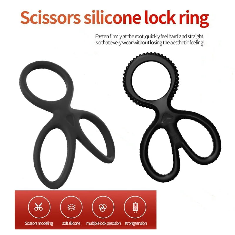 Cock Ring Silicone Penis Lock Rings Male Reusable Delay Ejaculation Ring Scrotum Bondage Goods Couple Cock Erection Erotic Toys