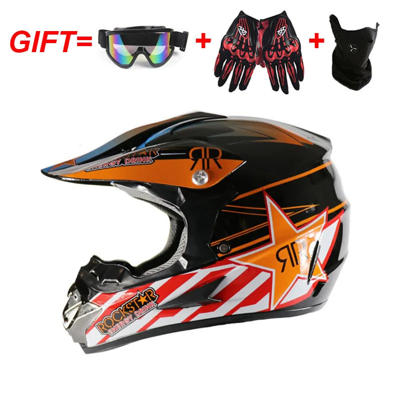 Adult Motocross Dirt Bike Helmet Dirtbike ATV Helmet Unisex Adult Men Women Adjustable Off-Road Motorcycle Helmet