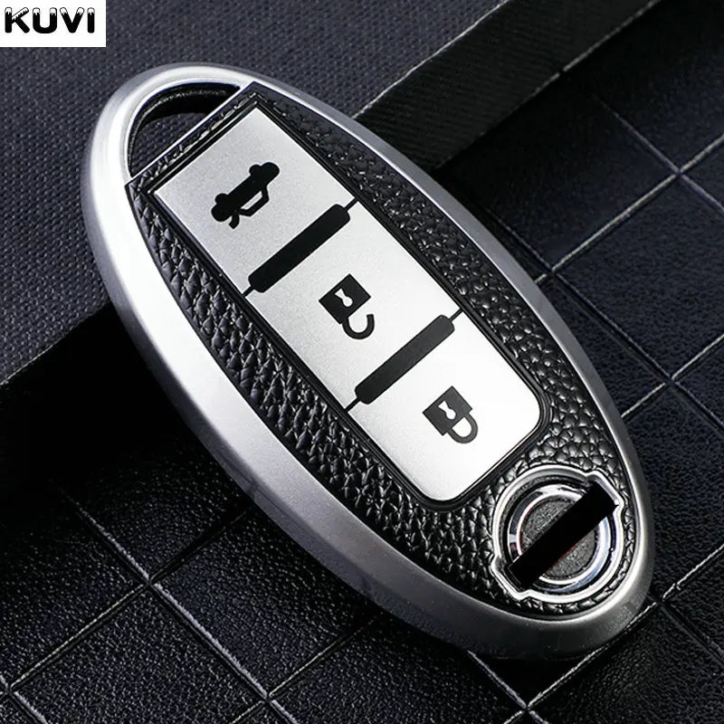 Leather TPU Car Key Case Cover for Nissan Leaf Micra Qashqai J11 J10 X Trail T32 Versa Note Patrol Key Fob Cover Accessories