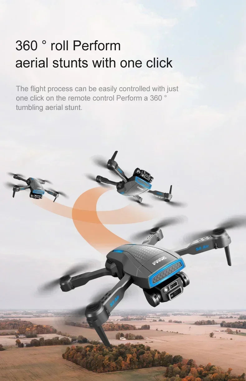 New S8 AIR GPS 5G Drone 8K HD Camera WIFI FPV Obstacle Avoidance Optical Flow Cool Lighting RC Foldable Quadcopter Gifts Toys