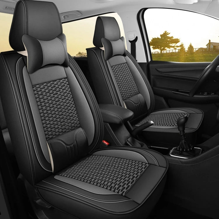 7 Seater Car Seat Covers Full Set With Waterproof Leather Compatible Automotive Vehicle Cushion Cover Universal Fit