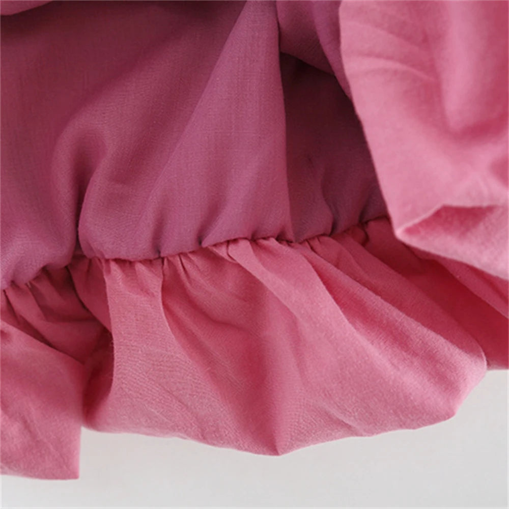 New Girls' Dress Summer Baby Girl Back Sequin Rabbit Ear Tail Solid Color Sleeveless Princess Dress