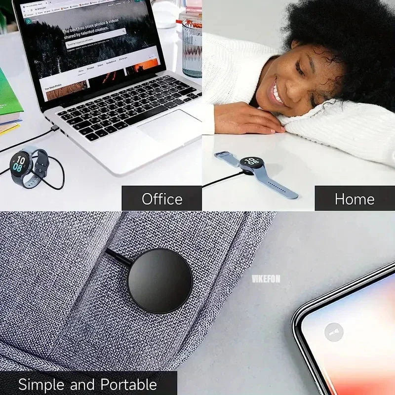 Portable USB Cable Fast Charging Dock Station Magnetic Watch Wireless Charger For Samsung Galaxy Watch 8/7/6/5pro/5/4/3 Active 2