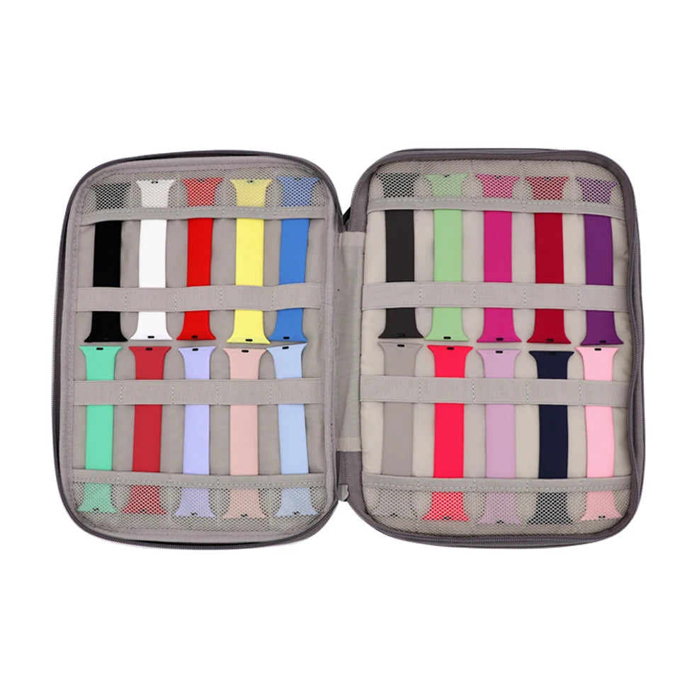 Watch Band Organizer - Watch Straps Holder Carrying Case Storage Bag Travel Pouch for Women Men Most Sizes of Watch Bands