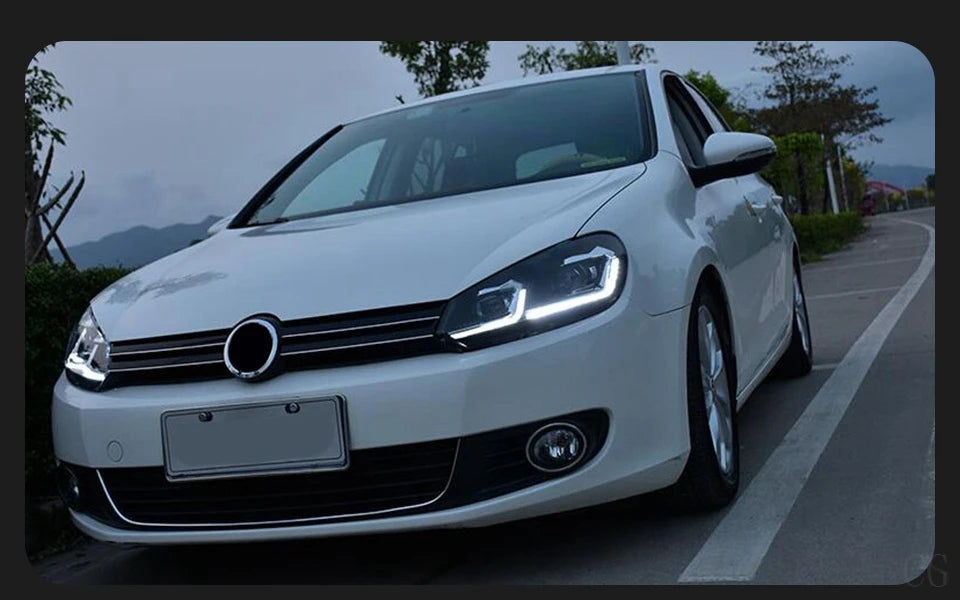Car Styling Headlights for VW Golf 6 MK6 jetta R20 Black Samurai Style LED Headlight 2009-2012 Head Lamp DRL Signal Projector