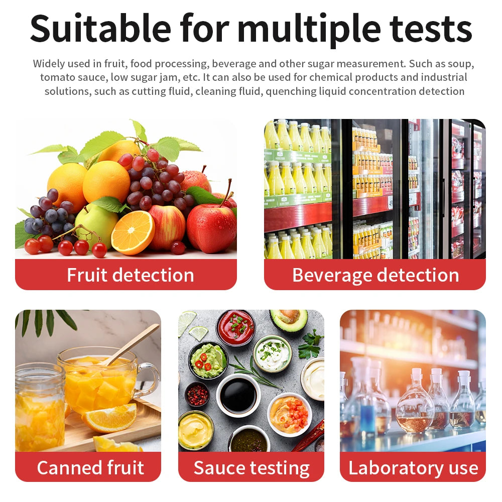 0.0~55.0% Sugar Refractometer LCD Display Digital Refractometer SCM-1000 Brix Meter Densitometer for Fruit Juice Sugar Sauce