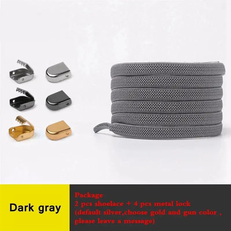Elastic Flat Shoelaces No Tie Shoe Laces Outdoor Leisure Sneakers Quick Safety Flat Shoe Lace Kids and Adult Unisex Lazy Laces