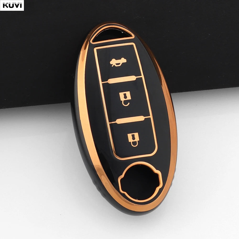 3 Button TPU Car Key Case Cover For Nissan Micra Murano Juke Alissa Pulsar X-trail Note Almera Altima Auto Keychain Protector