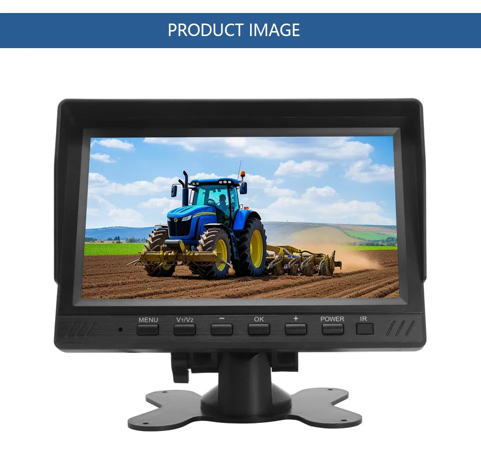 Smartour AHD 7inch TFT LCD Car HD Monitor Rear View Monitor Support CVBS 1080P AHD Camera 2 x 4PIN Video Input