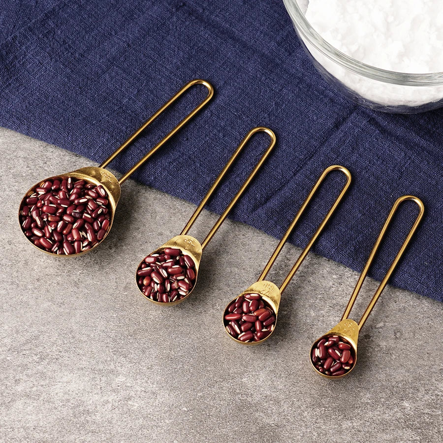 4PCS/8PCS kitchen thread handle titanium gold stainless steel measuring cup measuring spoon Flour and grains measuring spoon