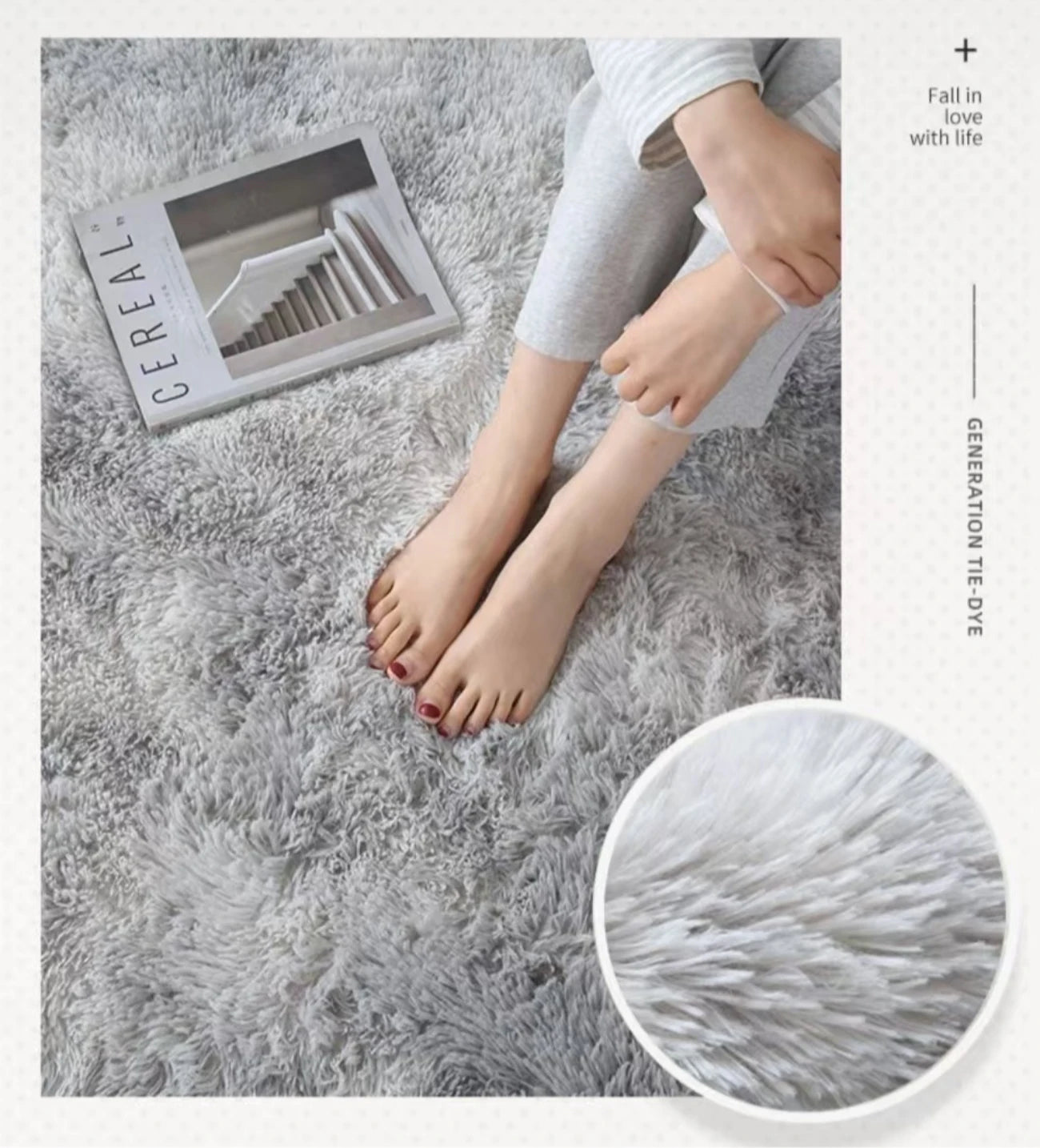 VIKAMA Girl Bedroom Bedside Light Luxury Carpet Living Room Warm Plush Children's Room Soft Easy Care Large Area Floor Mat