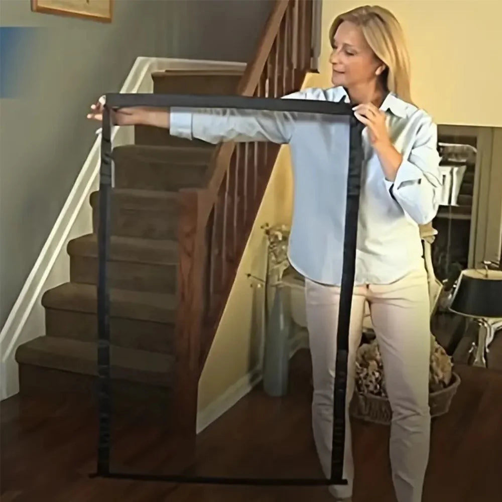 Pet Barrier Fence Portable Breathable Mesh Stairs Kitchen Entrance Indoor Gate Dogs Separation Guard Isolated Baby Hooks Playpen