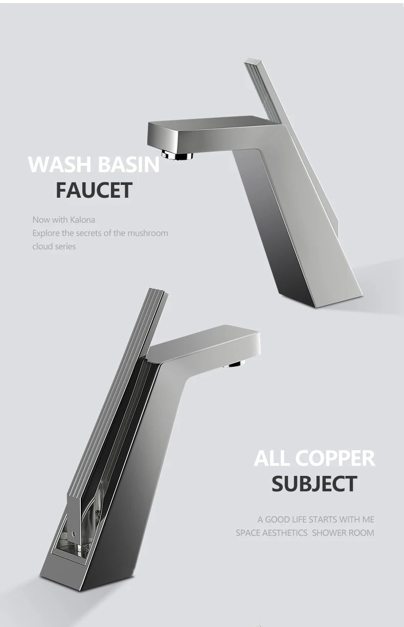 Becola Basin Faucet Black/Chrome Face Single Handle Deck Mounted Sink Taps Cold and Hot Mixer for Bathroom Crane Faucets
