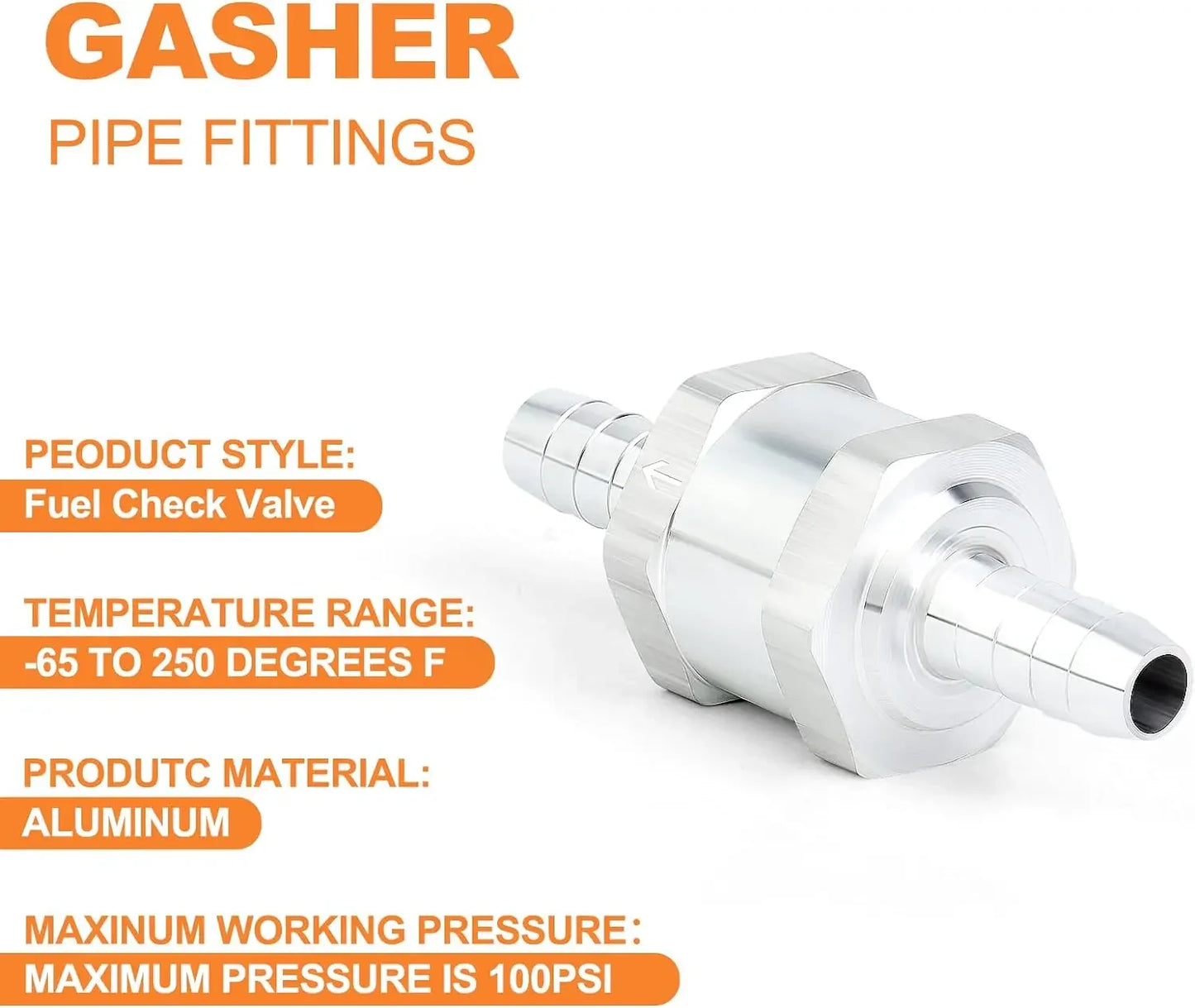 6 8 10 12 14 16mm One-way Non-return Check Valve Fuel Water Gas Air Vacuum Aluminum Alloy Petrol Diesel Water Fuel Line Way