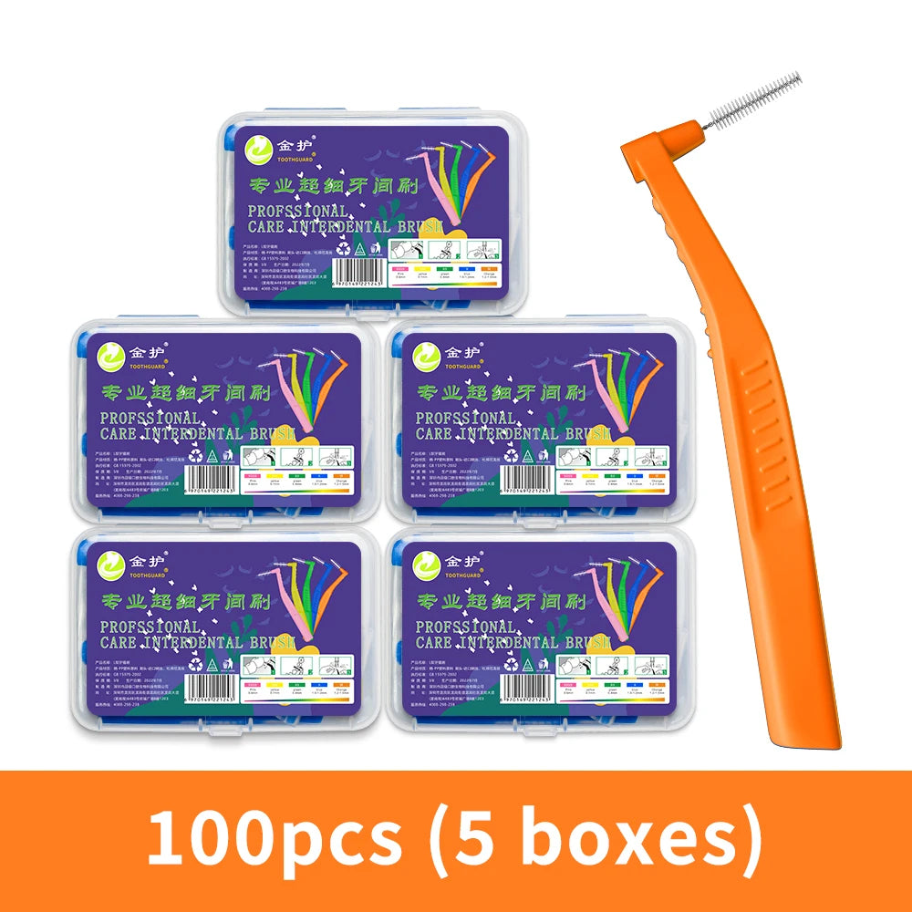 Angled Interdental Brush For Orthodontic Braces Micro Soft Brush For Dental Brackets Cleaning L Shaped Short Handle Brushes