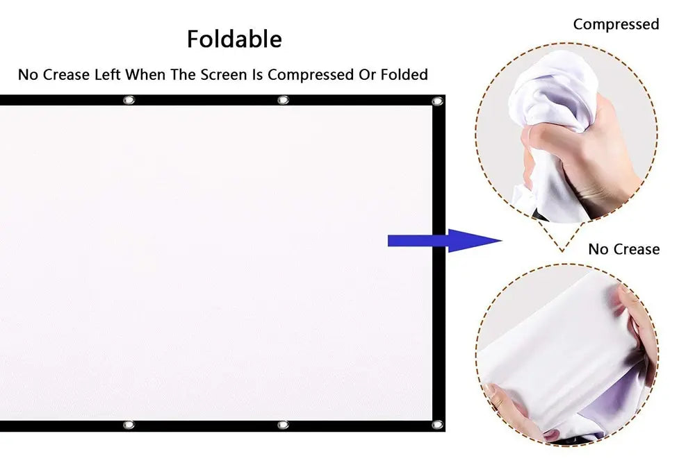 Salange Projector Screen Portable Projection Screen 100 Inch 120 Inch 150 Inch 16:9,Outdoor Movie Screen For Travel Home Theater
