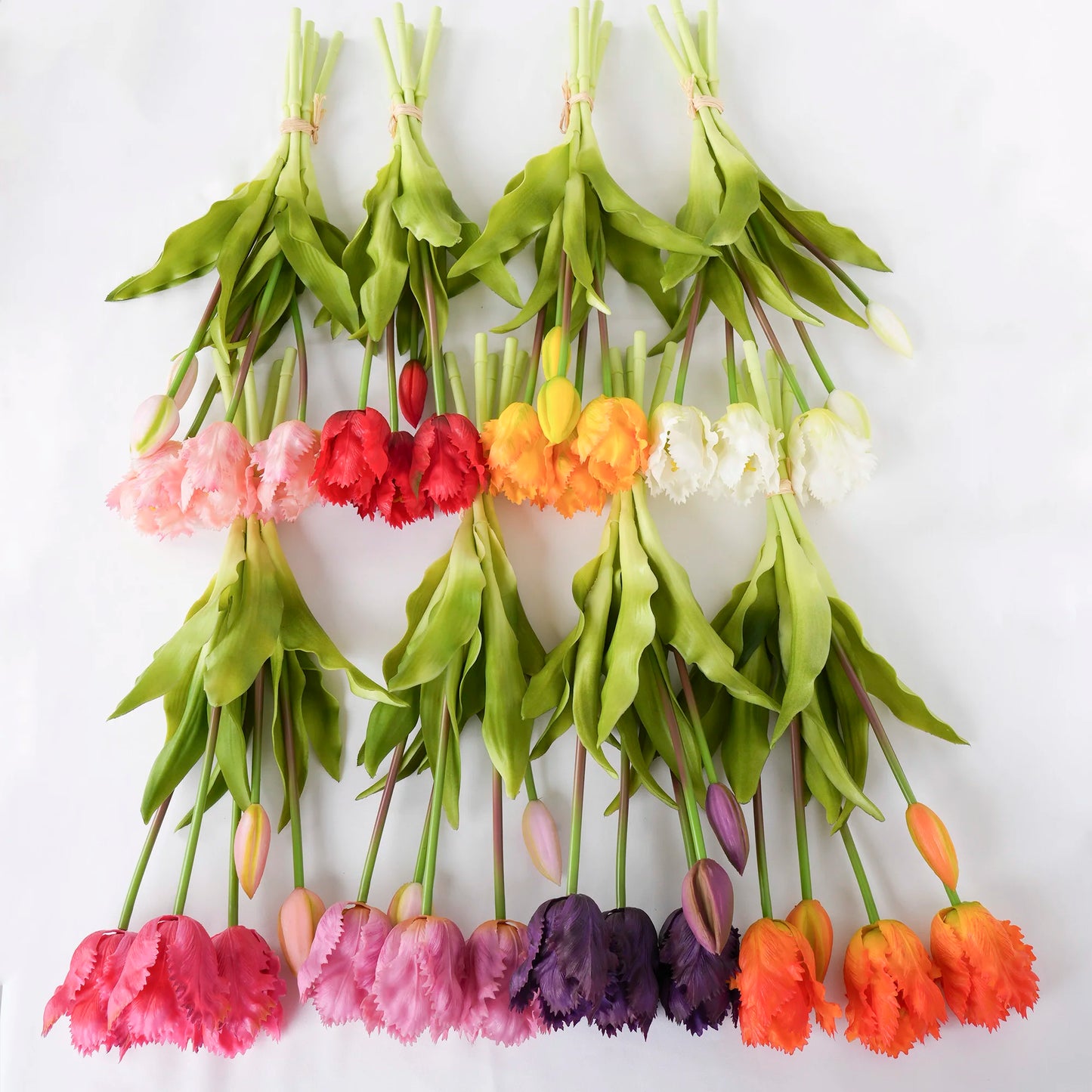 New Parrot Wave Tulip Silicone Artificial Flowers Soft and Comfortable Bouquet Home Room Living Room Desktop Floral Decoration