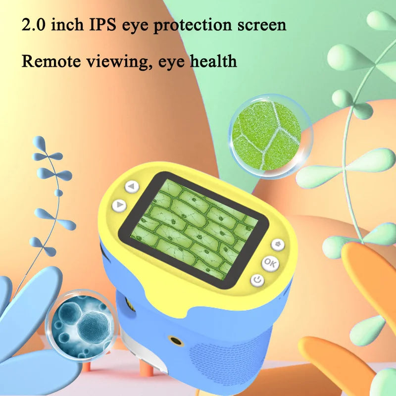 Handheld Digital Microscope For Kids With 2Inch HD Screen Videotape 200-1000X Pocket Microscope Educational Gift For Children