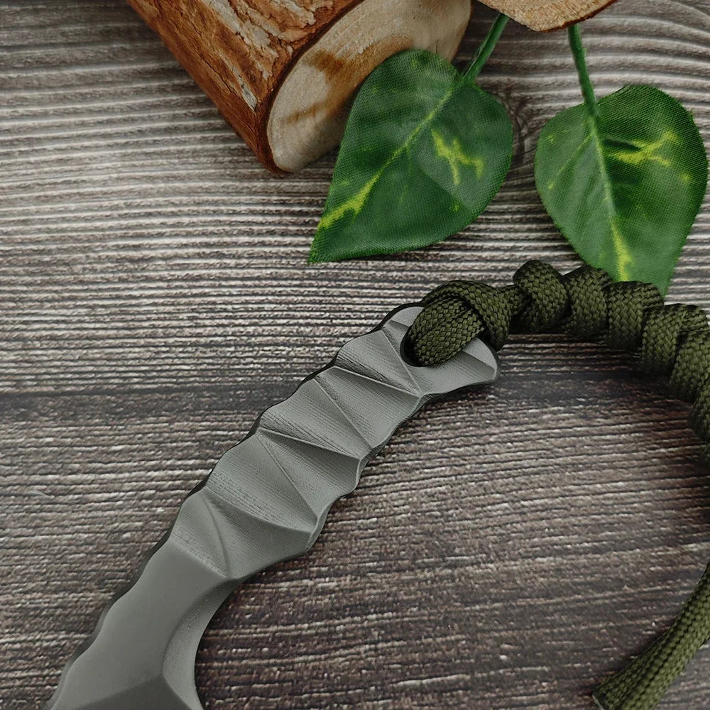 Fixed Blade Knife  Outdoor Tactical Hunting Camping D2 Blade Straight Knife Small Axe Multifunctional Wilderness Survival Tools