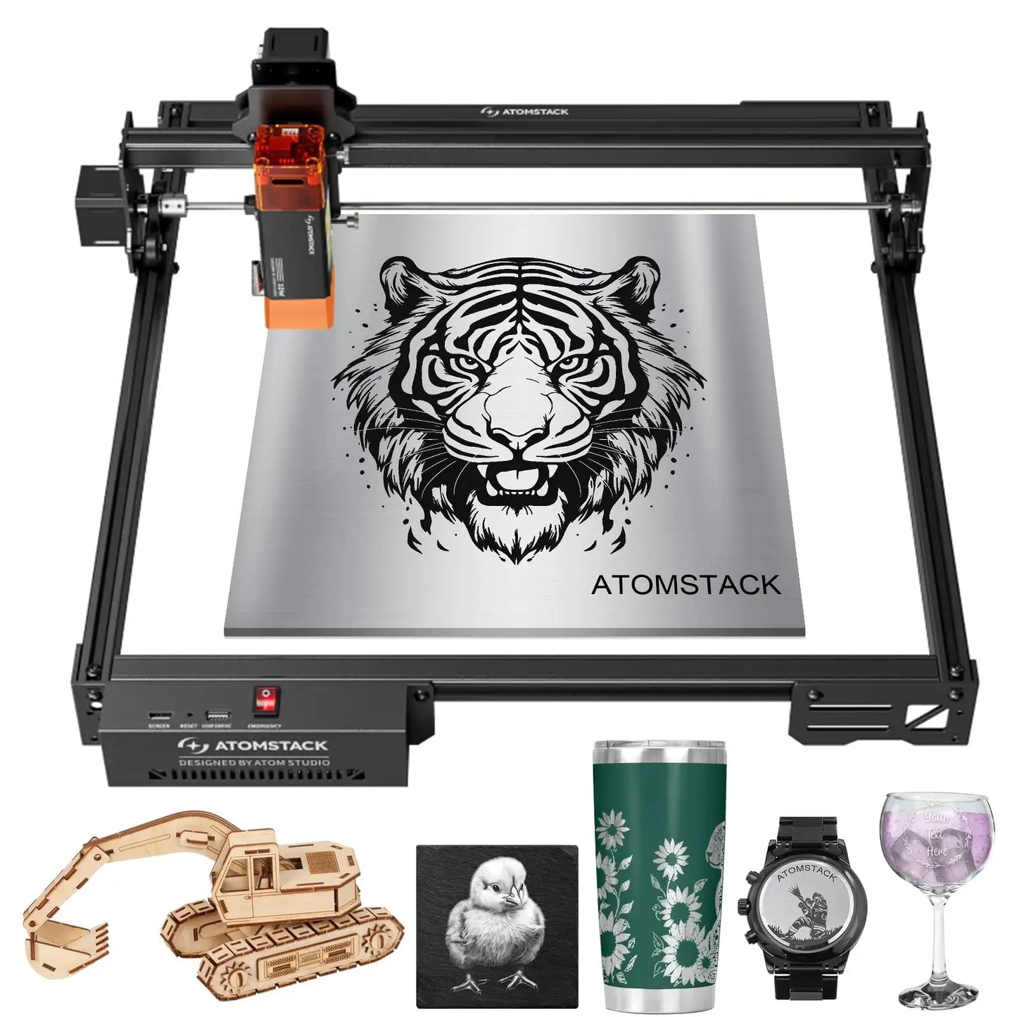 ATOMSTACK A10 PRO V2 Laser Engraver Cutter 10000mW Laser Class 4 400 x400mm 24000mm/min Fast Speed PC Phone App Control