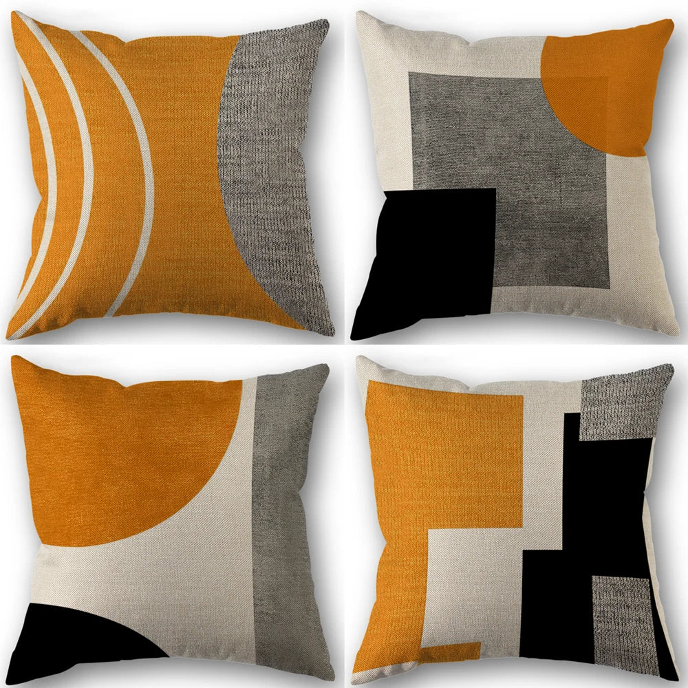 1/4pcs Abstract Geometric Throw Pillow Covers 45X45cm Modern Boho Black And White Decorative Cushion Cases Home Decor