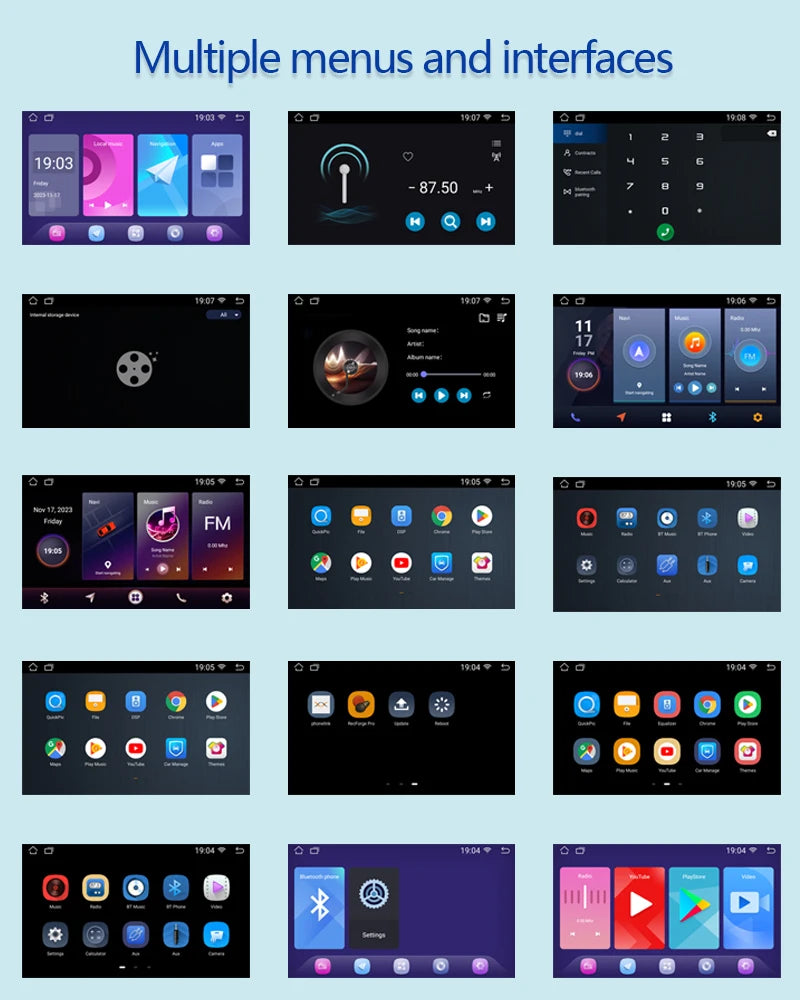 9/10 inch 2ID Universal Car Radio CarPlay Android 12 Auto radio WIFI GPS Bluetooth Audio Multimedia Video Player For HYUNDA KIA