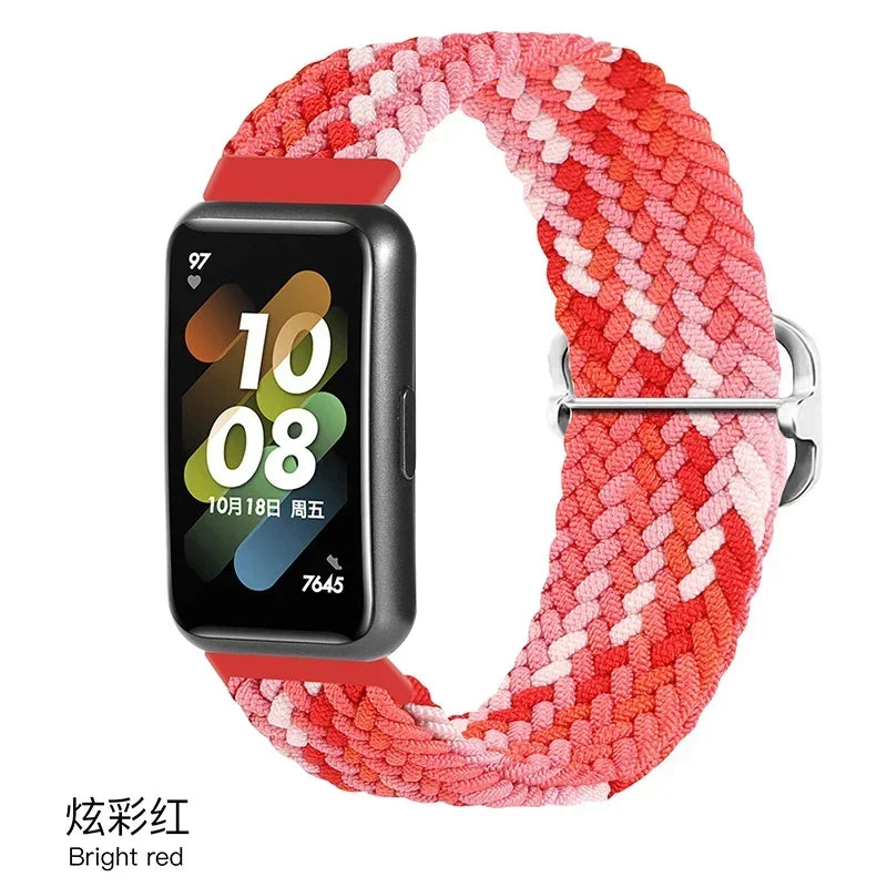 Strap For Huawei Band 7 Adjustable Elastic Nylon Braided Strap Men Women Replacement Bracelet Wristband For Huawei Band 7