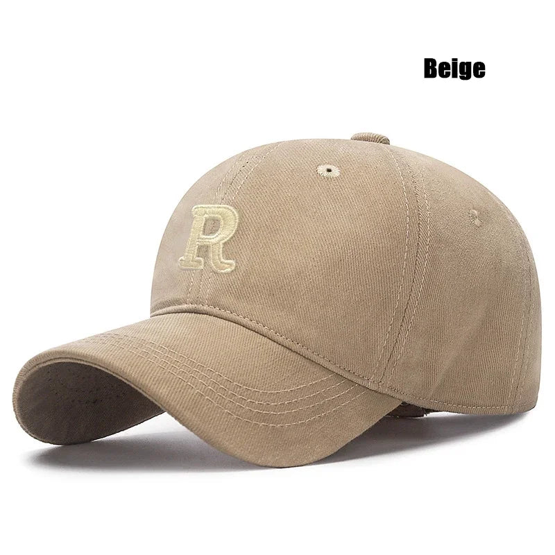 New Unisex Korean Version Big Head Circumference Three-Dimensional R Letter Cotton Thorn 3Dimensional Embroidered Baseball Cap
