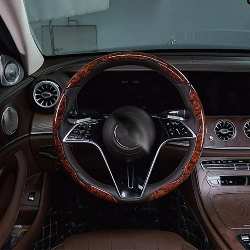 Non-slip Steering Wheel Cover Great Touch Steering Wheel Cover Universal Wood Grain Steering Wheel Covers Anti-slip for Cars
