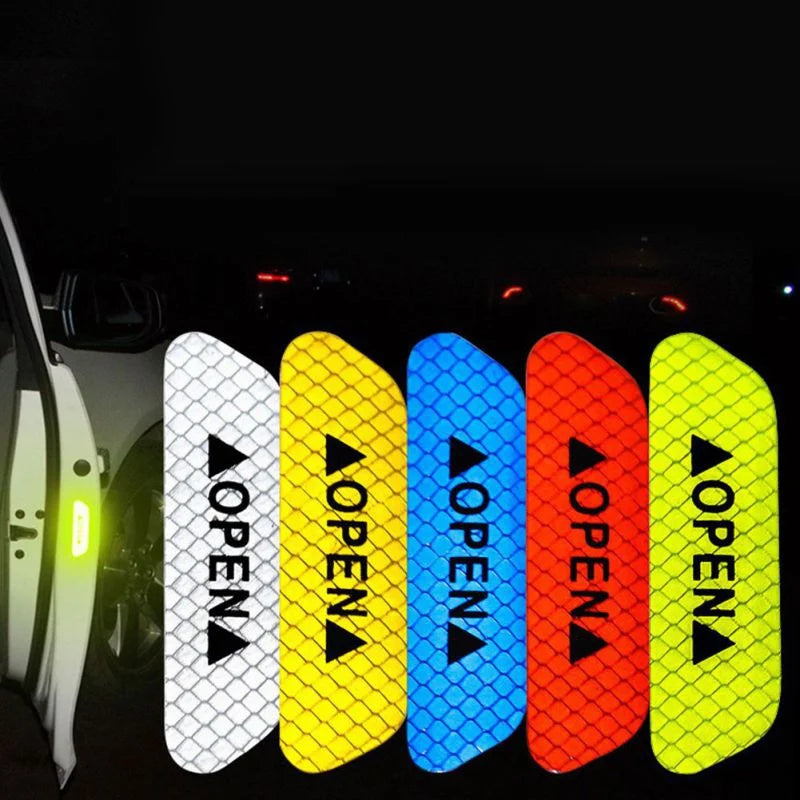 Car Door Reflective Sticker Safety Opening Warning Reflective Tape Car Accessories Interior Exterior Reflector