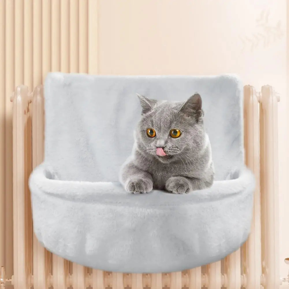 Foldable Cat Bed Removable Cat Bed Cover Cozy Cat Radiator Bed with Metal Frame Plush Hammock for Heaters Foldable for Warmth