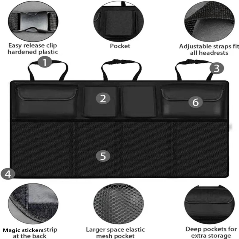 Car Organizer Auto Rear Seat Back Trunk Net Mesh Cargo Storage Bag Pocket Cover Stowing Tidying Interior Camping Accessories