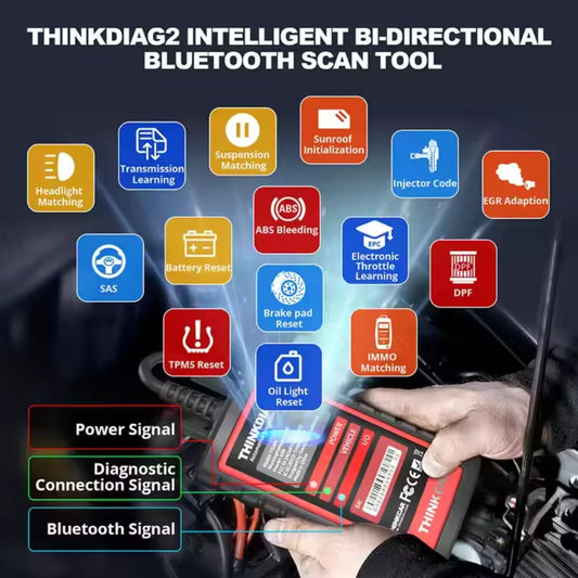 THINKCAR THINKDIAG 2 Car OBD2 Scanner Code Reader Full System 16 Resets CAN FD ECU Coding Auto Professional diagnostic tools