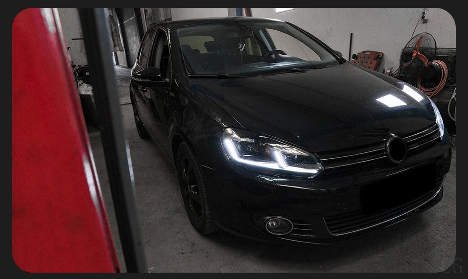 Car Styling Headlights for VW Golf 6 MK6 jetta R20 Black Samurai Style LED Headlight 2009-2012 Head Lamp DRL Signal Projector