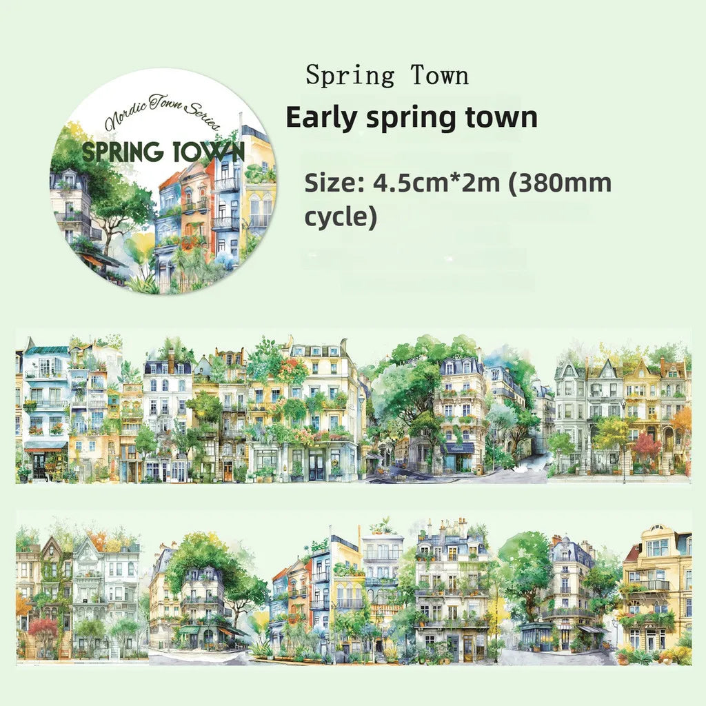 Journamm 45mm*2m PET Tapes European Castle Theme Decor Junk Journal DIY Scrapbooking School Supplies Collage Tapes