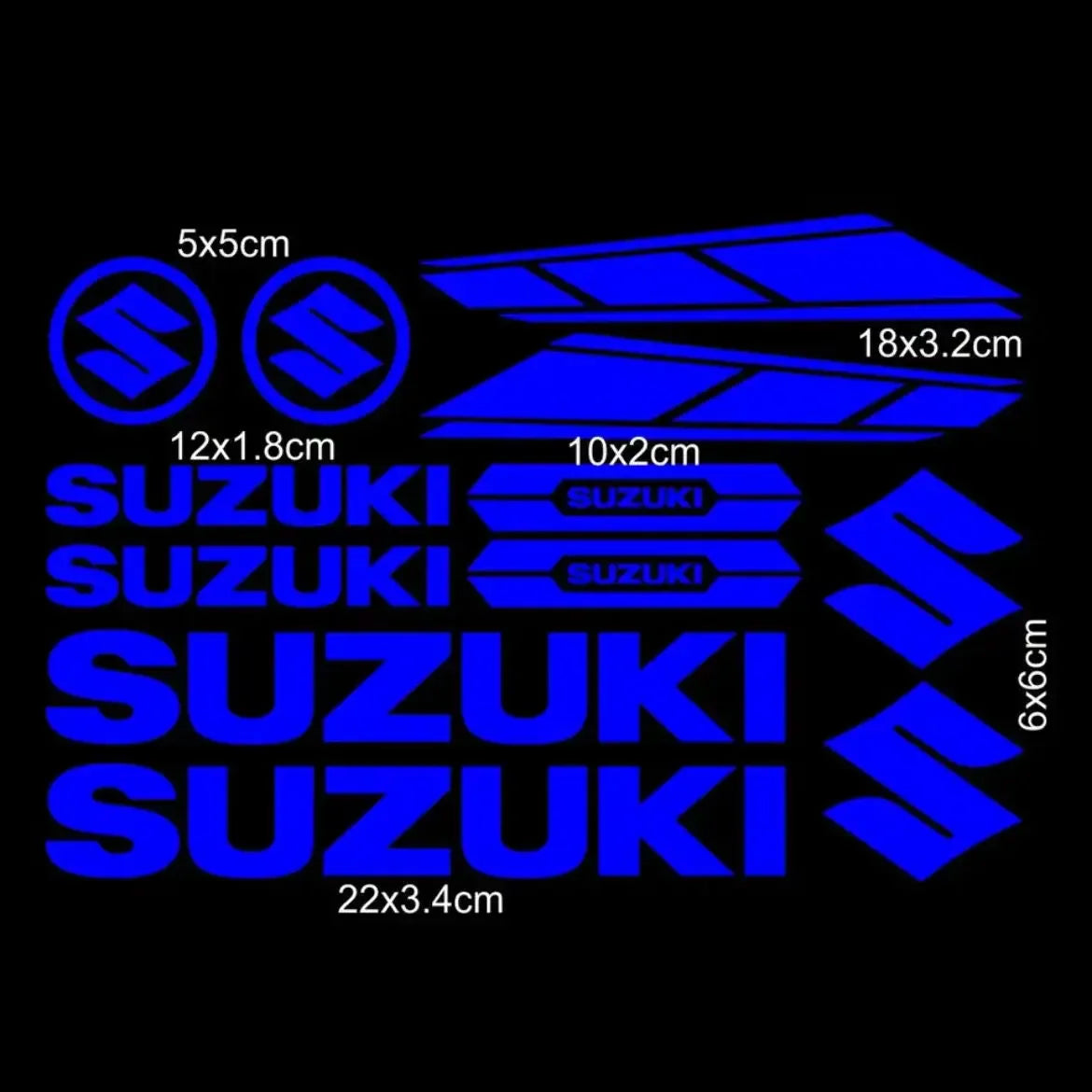 1set for Suzuki Motorcycle Sticker Body Decal Logo Set Helmet Emblem Vinyl Kit Waterproof Reflective Sticker Decoration
