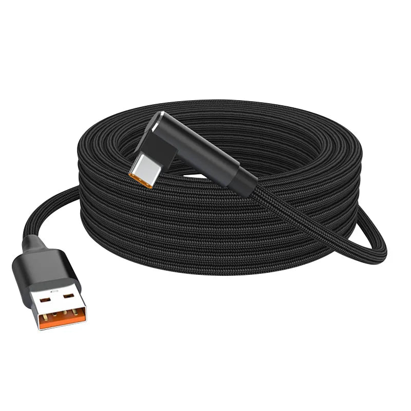 Elbow USB C 6A Fast Charging Expand 3m 5-meter Type C Data Cable for Huawei,Xiaomi,Samsung,Google,Apple MACBOOK iPad Air Game