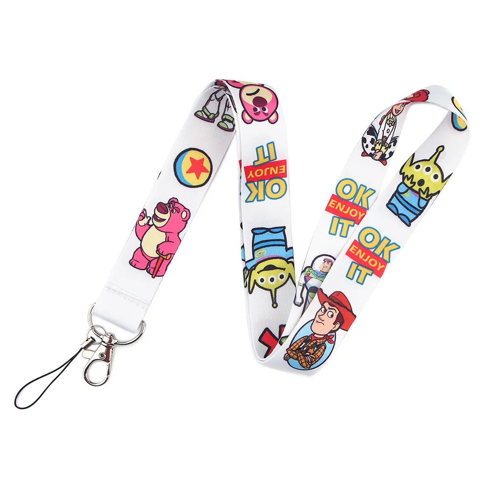 KKZ004 Mickey&Minnie Stitch Lanyard For Keys Keychain Badge Holder ID Credit Card Pass Hang Rope Lariat Phone Charm Gift