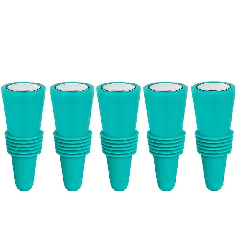 Silicone Wine Bottle Stopper Set Whisky Accessories Leak Proof Beer Champagne Cap Closer Wine Cork Plugs Lids Kitchen Bars Tools