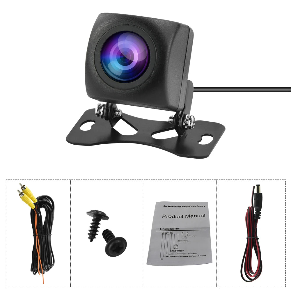 Podofo AHD Car Rear View Camera HD Reverse Parking Video Monitor Waterproof Backup Night Vision Lens 6M Cable for Car Radio Mp5