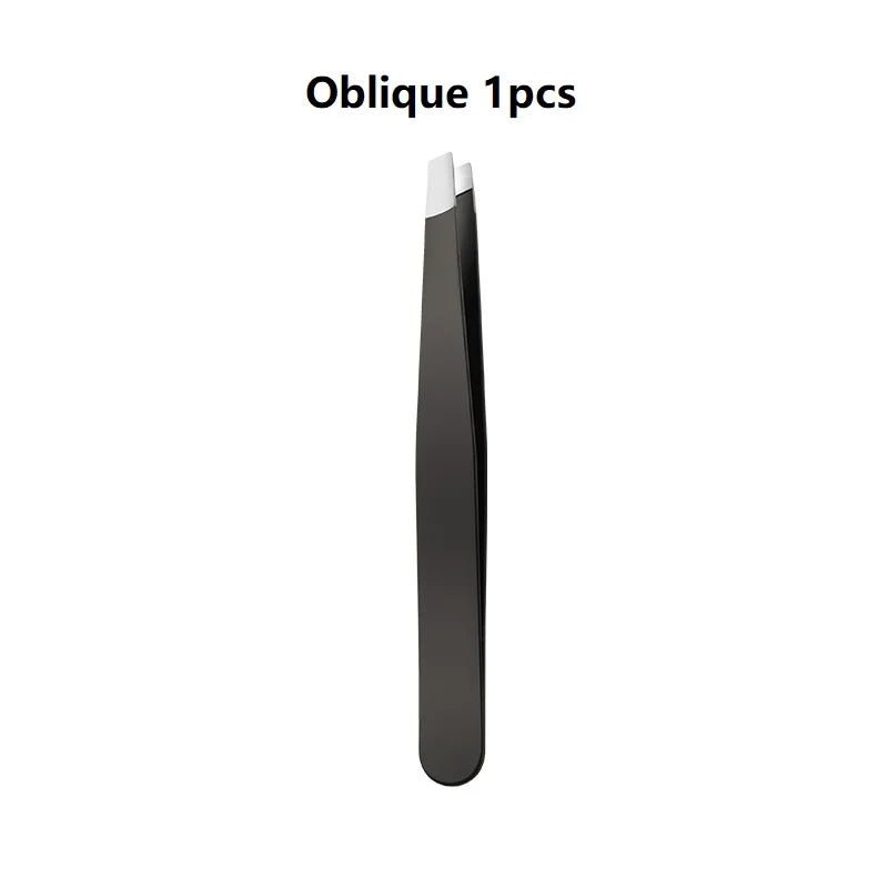 Ouriner Eyebrow Tweezer Colorful Hair Beauty Fine Hairs Puller Stainless Steel Slanted Eye Brow Clips Removal Makeup Tools