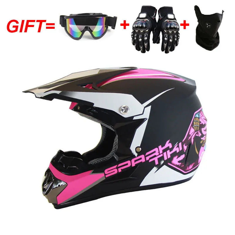 Adult Motocross Dirt Bike Helmet Dirtbike ATV Helmet Unisex Adult Men Women Adjustable Off-Road Motorcycle Helmet